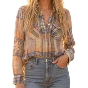 Vintage 1970s Elegant Imports Inc India Cotton Gauze Western Shirt Large